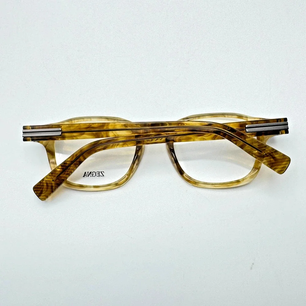 Ermenegildo Zegna Eyeglasses Frames EZ5293 047 Light Brown 49-21-145 Authentic